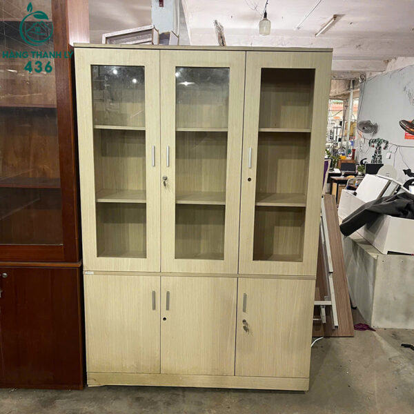 Tủ Hồ Sơ Cũ 1M35X2MX40CM Màu Vân Gỗ Sáng Hiện Đại