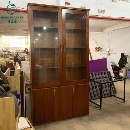 Tủ Hồ Sơ Cũ 1M36X2M55 Màu Vân Gỗ Nâu Đỏ 3 Tủ Hồ Sơ Cũ 1M36X2M55 Màu Vân Gỗ Nâu Sang Trọng Rất Bền