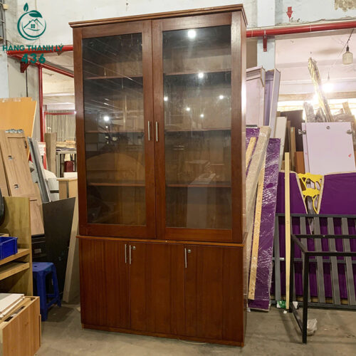 Tủ Hồ Sơ Cũ 1M36X2M55 Màu Vân Gỗ Nâu Sang Trọng Rất Bền