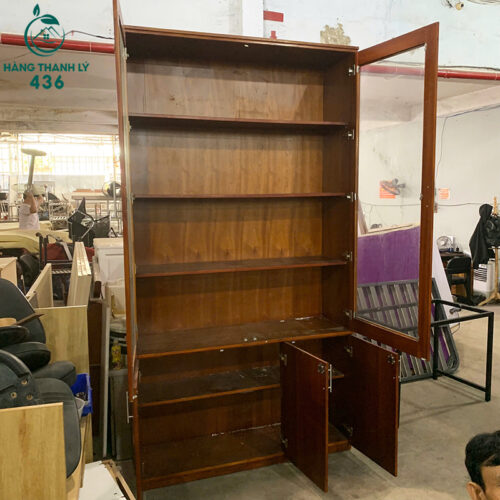 Tủ Hồ Sơ Cũ 1M36X2M55 Màu Vân Gỗ Nâu Đỏ 2 Tủ Hồ Sơ Cũ 1M36X2M55 Màu Vân Gỗ Nâu Sang Trọng Rất Bền