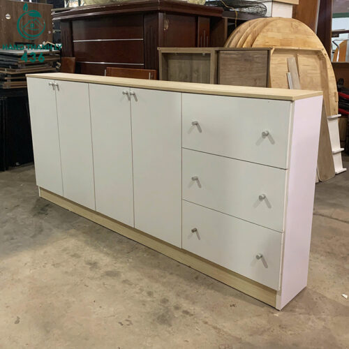 Tủ Hồ Sơ Cũ 2M2X1M2 Vân Gỗ Phối Trắng Có Hộc Kéo