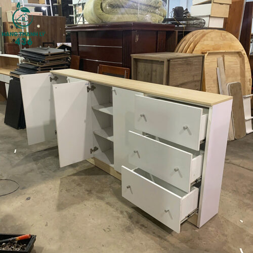 Tủ Hồ Sơ Cũ 2M2X1M2 Vân Gỗ Phối Trắng Có Hộc Kéo