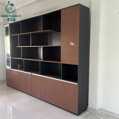 Tủ Hồ Sơ Cũ 2M4X3M5 Màu Nâu Đen Kết Hợp Kệ Trang Trí 3 tu ho so cu 2m4x3m5 mau nau den ket hop ke trang tri 1