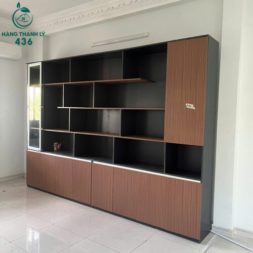 Tủ Hồ Sơ Cũ 2M4X3M5 Màu Nâu Đen Kết Hợp Kệ Trang Trí 2 tu ho so cu 2m4x3m5 mau nau den ket hop ke trang tri 3