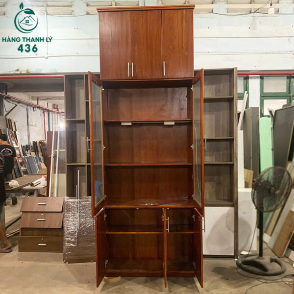 Tủ Hồ Sơ Cũ Cao 1MX2M Có Cánh Kính Ở Giữa Rất Tiện Lợi