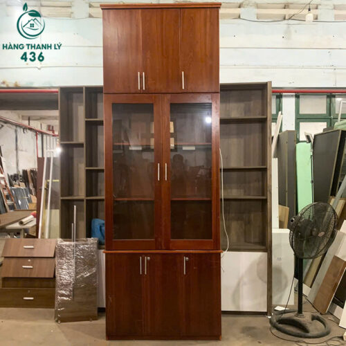 Tủ Hồ Sơ Cũ Cao 1MX2M Có Cánh Kính Ở Giữa Rất Tiện Lợi