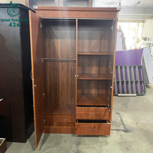 Tủ Quần Áo Cũ 1M2X2M 2 Cánh Nhỏ Gọn Màu Vân Gỗ Đẹp 5 tu quan ao cu 1m2x2m 2 canh nho gon mau van go dep 1 1