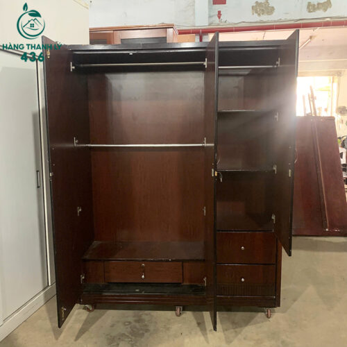 Tủ Quần Áo Cũ 1M57X2M Gỗ Vân Nâu Có Gương Soi 2 tu quan ao cu 1m57x2m go van nau co guong soi 3