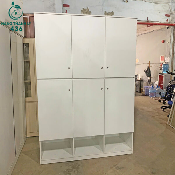 tu quan ao cu 1m5x60cmx2m2 mau trang nhieu canh 1 1