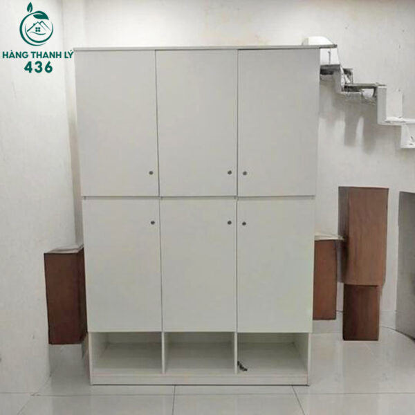 tu quan ao cu 1m5x60cmx2m2 mau trang nhieu canh 2