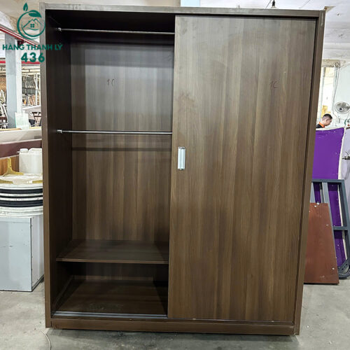 tu quan ao cu 1m6x2m mau van go nau canh cua lua 1