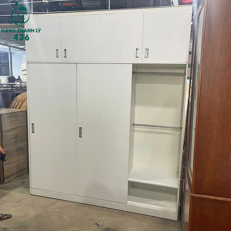 Tủ Quần Áo Cũ 2M2X2M6 Màu Trắng Thiết Kế Cửa Lùa tu-quan-ao-cu-2m2x2m6-mau-trang-thiet-ke-cua-lua-4 Tủ Quần Áo Cũ 2M2X2M6 Màu Trắng Thiết Kế Cửa Lùa