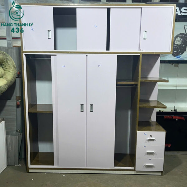 tu quan ao cu 2mx2m4x50cm canh cua lua mau trang 3