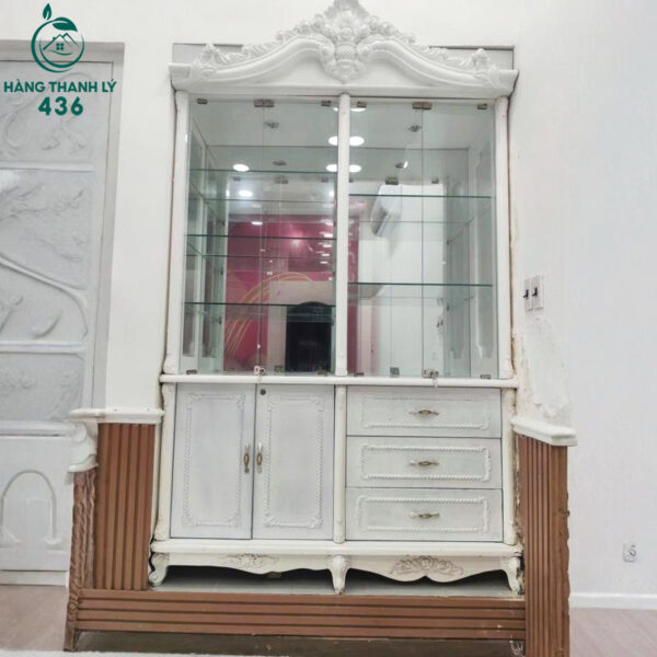 tu trung bay cu 1m4x2m4x45cm canh kinh sang trong 1