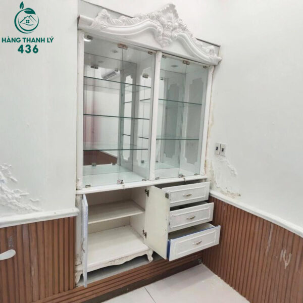 tu trung bay cu 1m4x2m4x45cm canh kinh sang trong 2