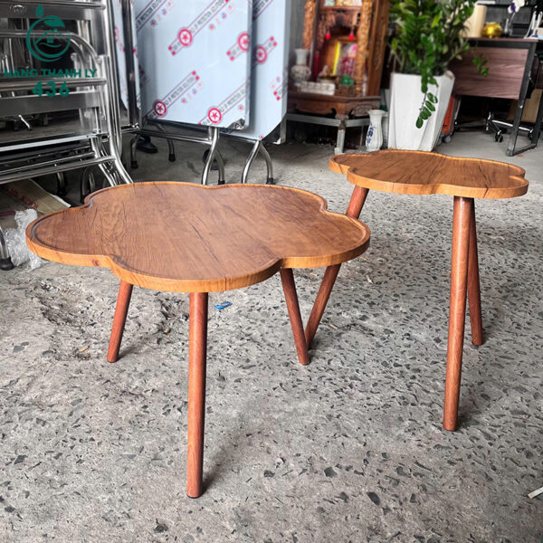 Bàn Cafe Cũ Gỗ Chân Gỗ Tròn Chắc Chắn