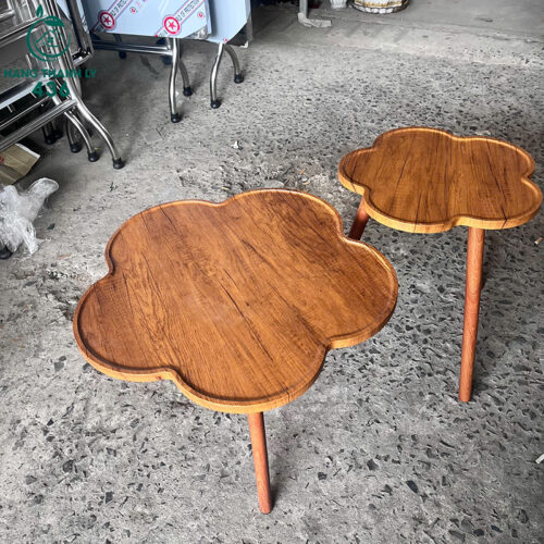 Bàn Cafe Cũ Gỗ Chân Gỗ Tròn Chắc Chắn