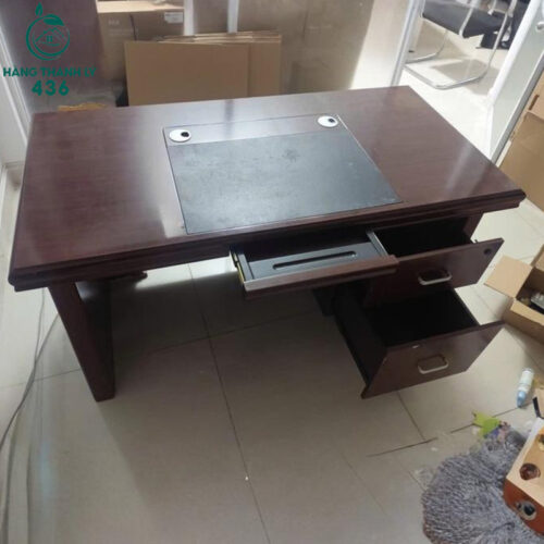 ban giam doc cu 1m4x70cmx75cm go nau kem hoc keo 2