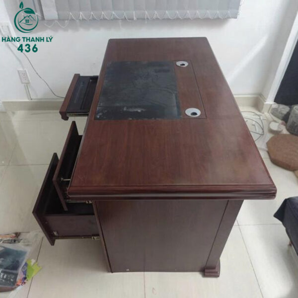 ban giam doc cu 1m4x70cmx75cm go nau kem hoc keo 3