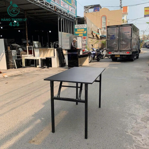 Bàn Làm Việc Cũ 1M2X60CM Mặt Gỗ Chân Sắt Đen Gấp Gọn Tiện Lợi