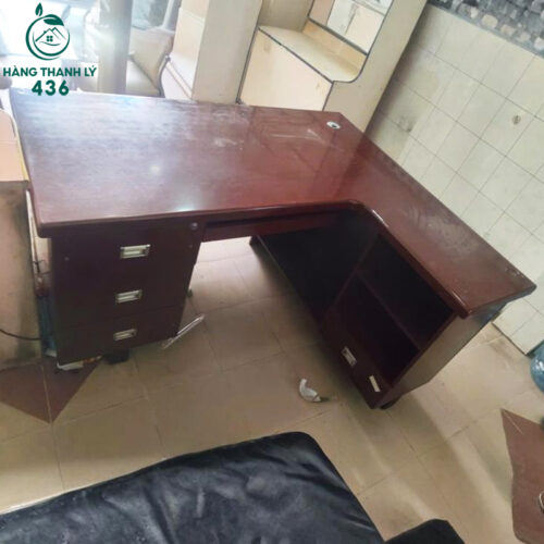 ban lam viec cu chu l go mau nau co hoc keo luu tru 1