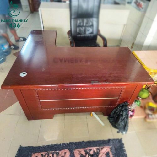 ban lam viec cu chu l go mau nau co hoc keo luu tru 2