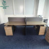 Bàn Làm Việc Cụm 2 Chỗ Cũ 2M4X1M2X1M05 Có Vách Ngăn