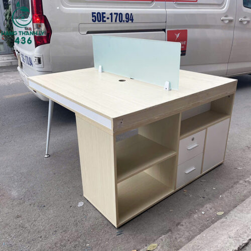 Bàn Văn Phòng Cũ 1M2X1M2X75CM Kèm Hộc Tủ