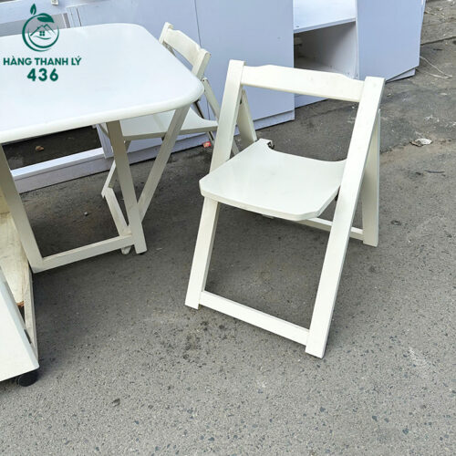 Bộ Bàn Ăn Cũ Kèm Ghế Gấp Gọn Màu Trắng 5 bo ban an cu kem ghe gap gon mau trang 1