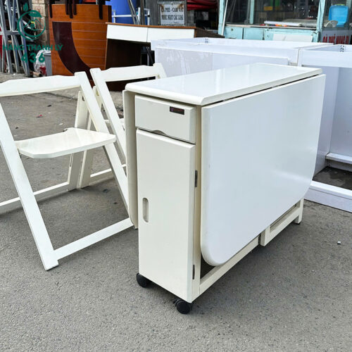 Bộ Bàn Ăn Cũ Kèm Ghế Gấp Gọn Màu Trắng 2 bo ban an cu kem ghe gap gon mau trang 5