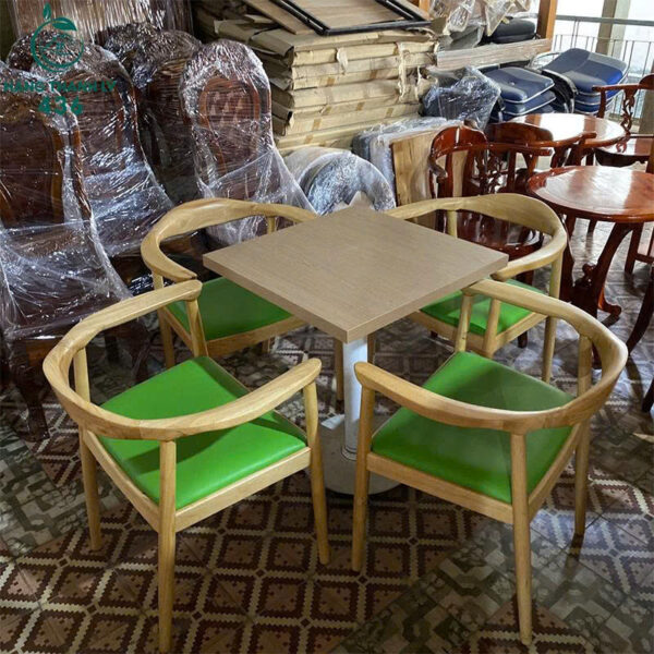 bo ban ghe cafe cu 4 ghe boc nem xanh 1