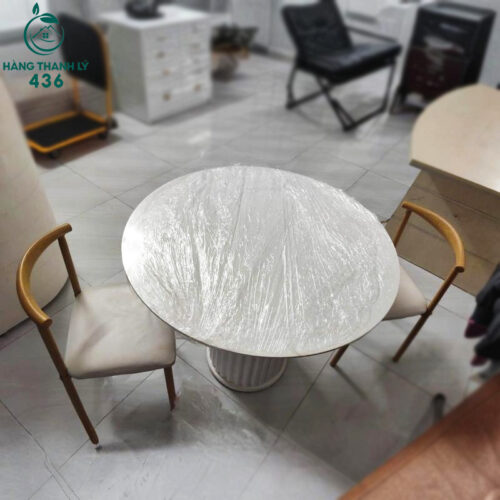 Bộ Bàn Tròn Cũ 90CMX75CM Kèm 2 Ghế Tiếp Khách