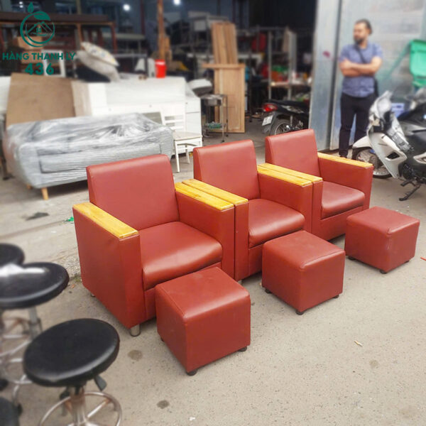 bo ghe sofa go don cu mau do do boc da 1