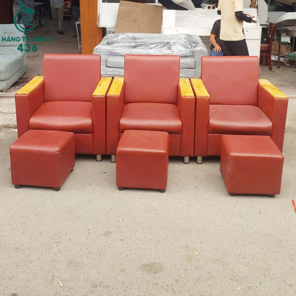 bo ghe sofa go don cu mau do do boc da 2