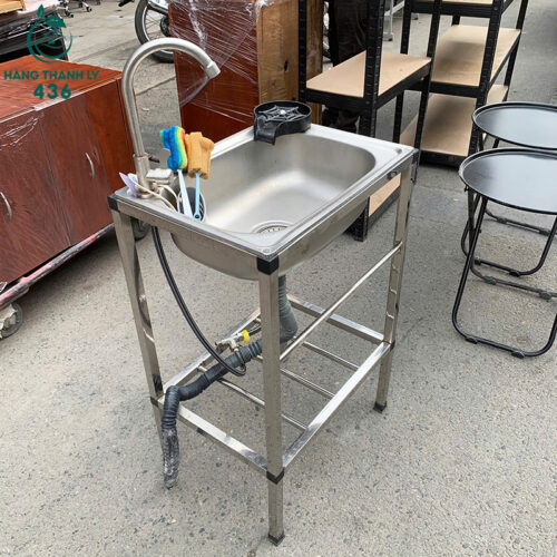 Bồn Rửa Inox Cũ 1 Hộc Có Chân Đứng Chắc Chắn 4 bon rua inox cu 1 hoc co chan dung chac chan 1