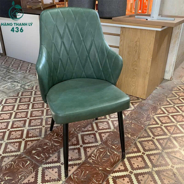 Ghế Ăn Cũ Bọc Da Màu Xanh Ngồi Êm Ái