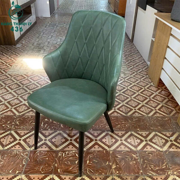 Ghế Ăn Cũ Bọc Da Màu Xanh Ngồi Êm Ái