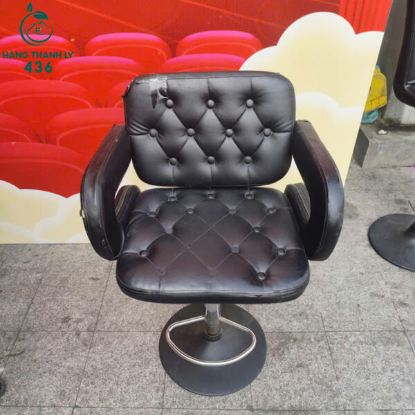 Ghế Bar Cũ Bọc Da Đen Có Tay Vịn Ngồi Êm