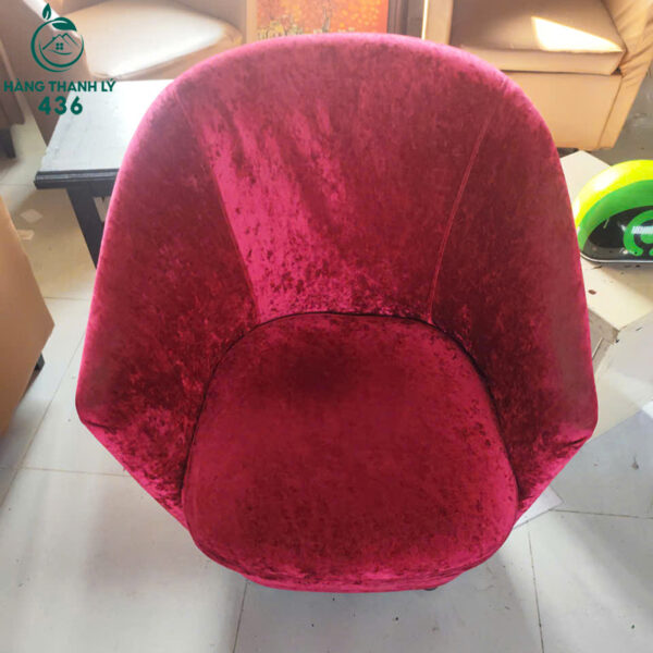 Ghế Sofa Đơn Cũ Bo Cong Bọc Nhung Hồng