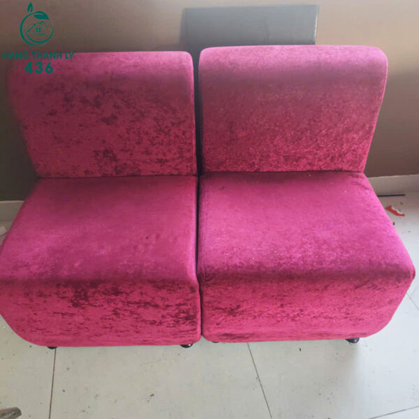 Ghế Sofa Đơn Cũ Bọc Nhung Hồng Ngồi Êm