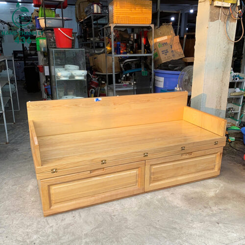 Ghế Trường Kỷ Cũ Gỗ Sồi 1M7 Kéo Ra Thành Giường Ngủ