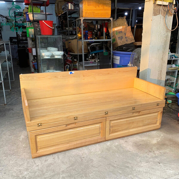 Ghế Trường Kỷ Cũ Gỗ Sồi 1M7 Kéo Ra Thành Giường Ngủ