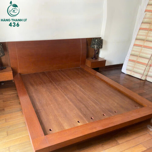 Giường Ngủ Kiểu Nhật Cũ Vân Gỗ Màu Nâu