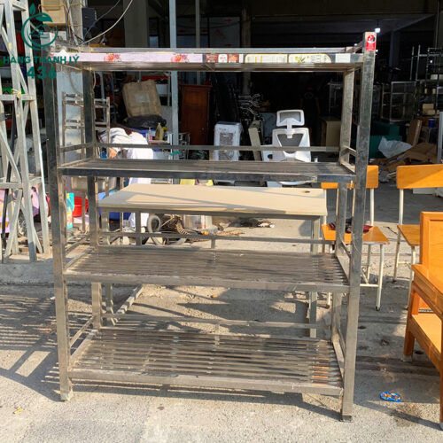 Kệ Inox Cũ 1M2X1M5X45CM Để Đồ Bếp Nhiều Tầng