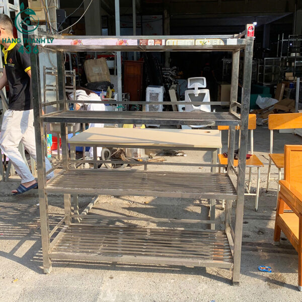 Kệ Inox Cũ 1M2X1M5X45CM Để Đồ Bếp Nhiều Tầng