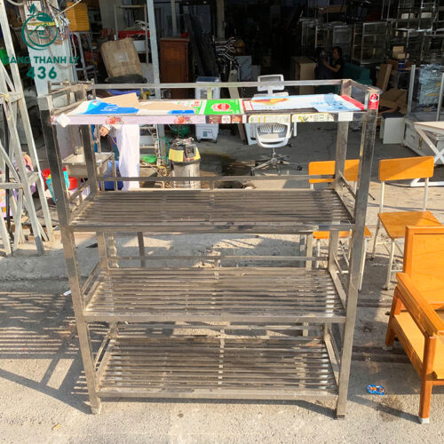 Kệ Inox Cũ 1M2X1M5X45CM Để Đồ Bếp Nhiều Tầng