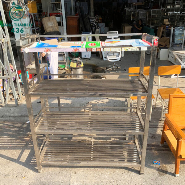 Kệ Inox Cũ 1M2X1M5X45CM Để Đồ Bếp Nhiều Tầng