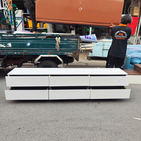 Kệ Tivi Cũ 2M2X40CMX50CM Màu Trắng Nhiều Ngăn Kéo