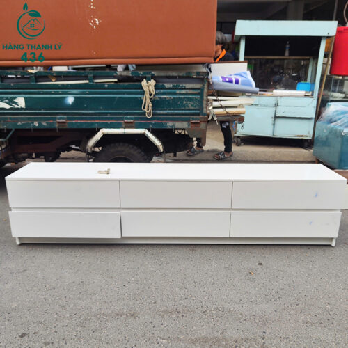 Kệ Tivi Cũ 2M2X40CMX50CM Màu Trắng Nhiều Ngăn Kéo