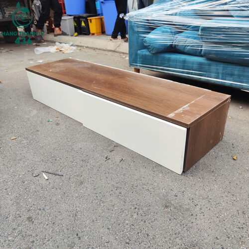 ke tivi treo tuong cu 1m4x40cmx25cm mat go van nau dep 1